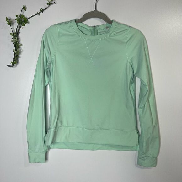 🍋Lululemon Run: Warm Up Crew Fresh Teal Mint Green size 4 - Picture 4 of 14